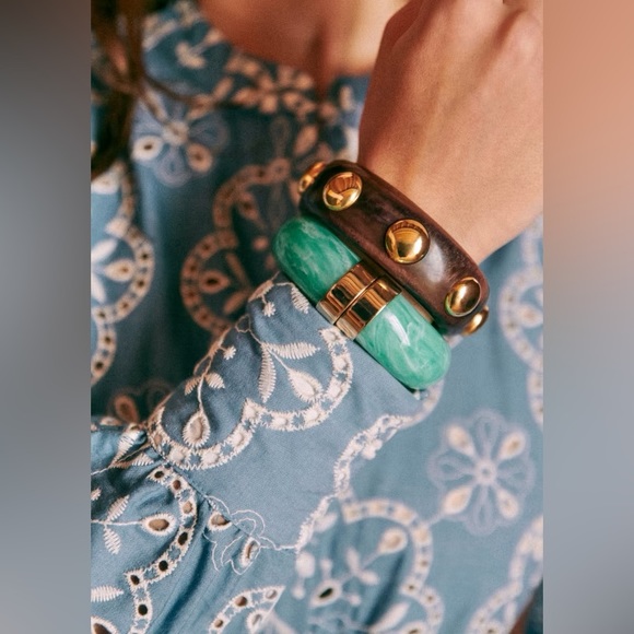 Sezane Jewelry - Sézane OLYMPE BRACELET Round bracelet in gold plated brass and resin Like New